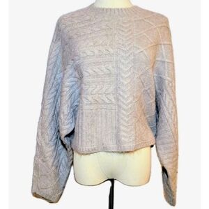 Abercrombie & Fitch Cable Knit Beige Womens XXS/XS Long Sleeve Pullover Sweater